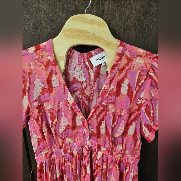 Ba&sh Women's Pink Talita Tiered‎ Mini Dress Size XL - Picture 6 of 10